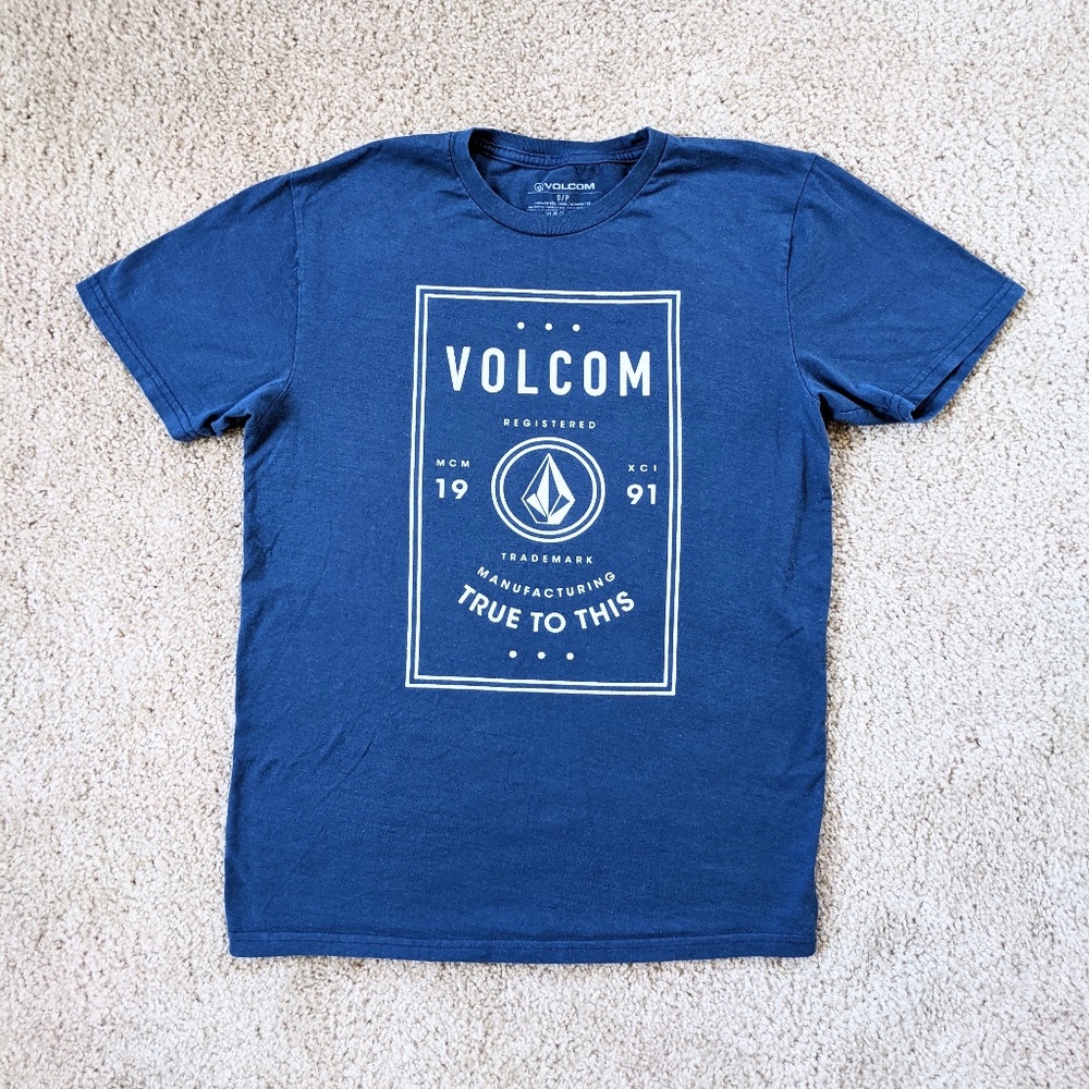 Volcom Logo T-Shirt Men's Small Ocean Blue